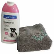 Shampooing 250ml spécial chiot avec une serviette en microfibre. - animallparadise
