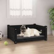 Vidaxl - Lit pour chien Noir 65,5x50,5x28 cm Bois de pin solide