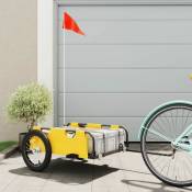 Vidaxl - Remorque de vélo cargo jaune tissu oxford et fer