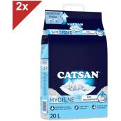 Catsan - Hygiene plus Litière minérale pour chat 2x20L