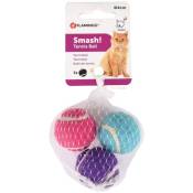 Jouet pour chat, 3 balles (forme de tennis) multicolore