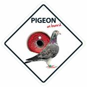 Signal avec une taste à aspect pigeon à bord 14x14 cm Magnet & Steel