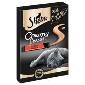 4x12g Sheba Creamy Snacks bœuf - Friandises pour chat