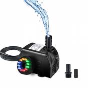 Homvik Pompe à eau submersible avec LED 1000 l/h 15