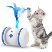 Jouet interactif pour chat d'intérieur, 4 plumes, rechargeable par usb, rotation automatique à 360 degrés, jeu intelligent pour chat avec lumière led