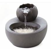 Trimec - Fontaine d'eau - En céramique - Avec lotus vertical et filtre automatique - Idéale pour chat et animal de compagnie - noir