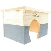 Animallparadise - Maison en bois rectangulaire, grise, 23.5 x 18 x 15 cm pour rongeur Gris