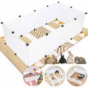 Enclos Petits Animaux Cage pour petits animaux Enclos libre diy Petits animaux Enclos pour chiots Lapins Grille d'exercice Lapins Hamsters - blanc