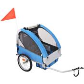 Vidaxl - Remorque de vélo pour enfants Gris et bleu 30 kg