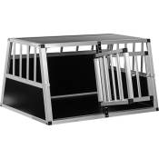 Cage de transport pour chien, 2 portes, 89 x 69 x 50 cm, en aluminium, paroi arrière 75°, box caisse de transport - Petstuff