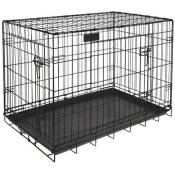 RIGA cage pliable chiens GM - L 91 x l 58 x H 66 cm - Grands chiens - Noir