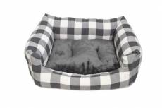 Vichy Comfort Cot en gris à carreaux pour chiens 73x63