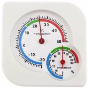 2 en 1 hygrothermographe intérieur thermomètre hygromètre lecture facile indication de partition de couleur de haute précision avec crochetblancblanc