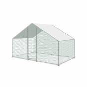 Enclos pour poulailler 6m² - Babette - Volière en acier galvanisé bâche de toit imperméable et anti UV porte avec loquet enclos pour animaux 3x2m
