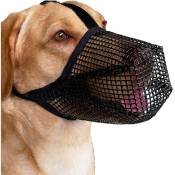 (S, Noir) 1 pièce, muselière respirante pour petits, moyens et grands chiens pour empêcher les chiens de se nourrir, de mordre et de mâcher.