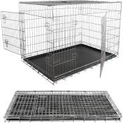 Cage en fil de fer pour chiens 120 x 75 x 80,5 cm avec