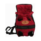 Ensoleille - Pet Backpack Outing Bag Sac de transport Sac à dos pour chien Sac à dos poitrine, rouge l