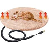 Eosnow Couverture électrique USB pour animaux de compagnie, coussin chauffant, chauffage à température constante pour chiens et chats, 3838cm, beige