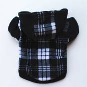 Vêtements pour chiens automne mode pull à capuche polaire petit chien bichon pull chaud(noir l)