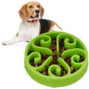 Gamelle anti-glouton, repas chiens, diamètre de 30 cm, digestion lente, compatible avec lave-vaisselle, vert - Relaxdays