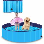Piscine pour petits chiens pvc antidérapant, pliable piscine chien bain chien pataugeoire pour enfants et chiens, 80 30cm piscine extérieure portable
