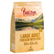 4x1kg Purizon Large Adult poulet, poisson sans céréales - Croquettes pour chien