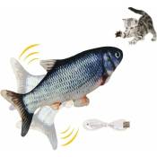 Linghhang - Jouet de poisson interactif pour chat, poisson mobile électrique réaliste, jouet en peluche lavable, jouet de chaton Rechargeable par usb