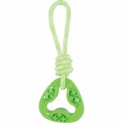 Jouet pour chien triangle en tpr et corde de couleur vert, samba. Animallparadise Vert