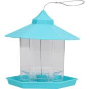 Mangeoire automatique pour oiseaux, mangeoire Portable pour oiseaux sauvages, pour décoration extérieure de jardin, Patio, bleu