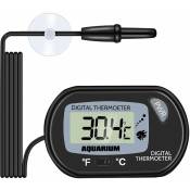 Thermomètre Aquarium - LCD Digital Thermometre Aquarium avec Ventouse Et Sonde à Immersion pour Aquarium,Terrarium