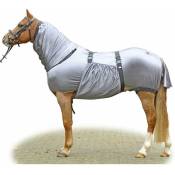 105 cm, gris (9500): Couverture anti-eczéma anti-moustique pour cheval avec cou et bonnet de protection pour le ventre Modèle Sécurité