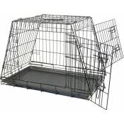 MaxxPet Cage pour Chien 78x47x55 cm - Pliable et transportable - avec Poignées et Plateau - 2 Ouvertures - Noir - black