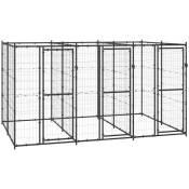 Chenil extérieur cage enclos parc animaux chien extérieur acier 7,26 m²