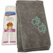 Shampoing 250 ml et serviette en microfibre pour chiots - Animallparadise