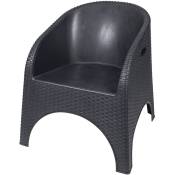 Bars en fauteuil en plein air et restaurants en résine Effet de rotin 75x73x80 cm Pachà Black - Black