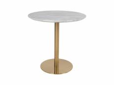 Bolzano - table à manger ronde effet marbre ø90cm - couleur - blanc #DS