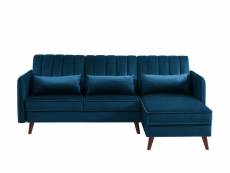 Canapé d'angle idaho en velours bleu fixe