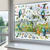 Ccykxa - Autocollants double face pour fenêtre teintée printemps-été pour enfants - Autocollants statiques pour fenêtre en forme de fleur et de