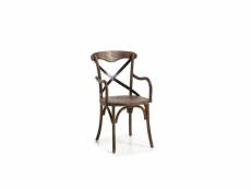 Chaise bois métal marron 50x43x90cm - bois, métal