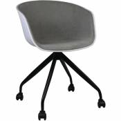 Chaise de bureau avec roues Grey Simpy 78.6x54x49cm Thinia Home