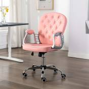 Chaise de bureau de style rétro avec roues disponibles en différentes couleurs Couleur : rose