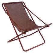 Chaise longue pliable inclinable Vetta métal & tissu marron / 2 positions - Emu marron en métal