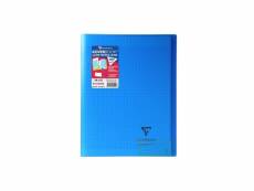 Clairefontaine koverbook cahier piqure 48 pages avec rabats - 240 x 320 mm - seyes papier pefc 90 g - bleu