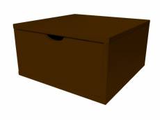 Cube de rangement bois 50x50 cm + tiroir wengé CUBE50T-W