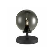 Dar Lighting - Lampe de table globe Esben Noir mat,verre fumé 1 ampoule 17cm - Noir