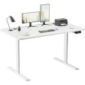 Devoko - Standing Desk 140CM Electric Height Adjustable Desk Stand Up Home Office Computer Desk T-Shaped Metal Bracket Desk with Wood Tabletop and