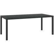 Doc&et² - Table de jardin Noir 185 x 90 x 74 cm Aluminium