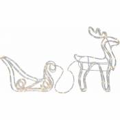 Eglo - Décoration de Noël éclairage extérieur traîneau de rennes tuyau lumineux décoration de jardin à led, 158 led, Lxlxh 100x12x35 cm