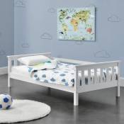 [en.casa] - Lit pour les enfants avec tête de lit et conception blanche moderne pédire diverses dimensions Taille : 80x160 cm