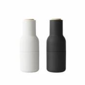 Ensemble moulins sel & poivre Bottle / Set de 2 - Silicone soft touch - Menu blanc en plastique